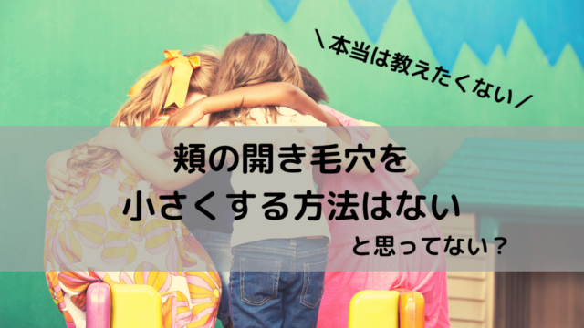 頬の開き毛穴を小さくする方法はない と思っていた私の救世主 本当は誰にも教えたくない